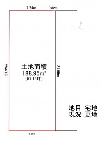 福井市東森田、土地の間取り画像です