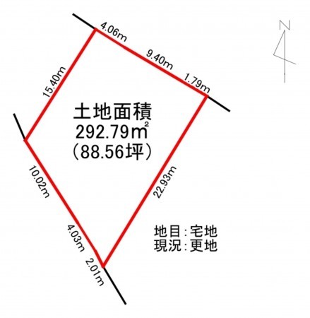 福井市東森田、土地の間取り画像です