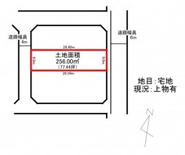 福井市西方、土地の間取り画像です