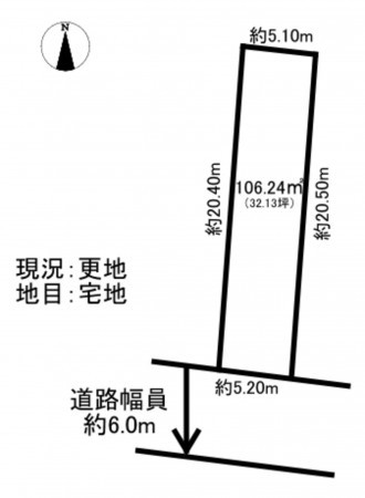 福井市文京、土地の間取り画像です