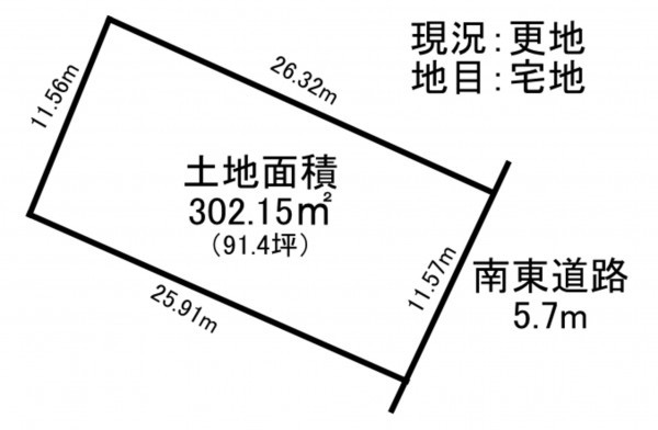 福井市三郎丸、土地の間取り画像です