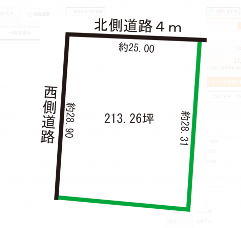 福井市八重巻町、土地の間取り画像です