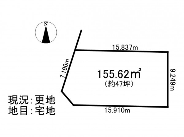 福井市定正、土地の間取り画像です