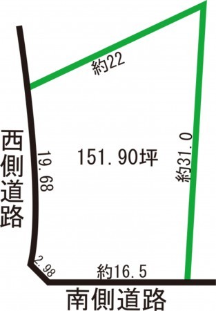 福井市大宮、土地の間取り画像です