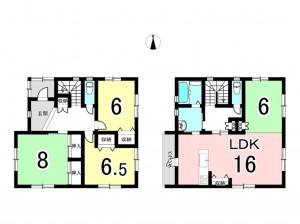 福井市開発、中古一戸建ての間取り画像です