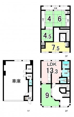 福井市乾徳、中古一戸建ての間取り画像です