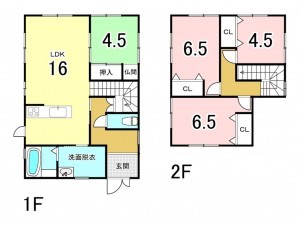 福井市東森田、中古一戸建ての間取り画像です