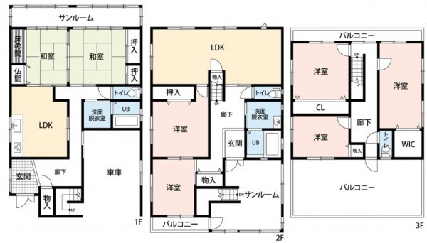 福井市上野本町、中古一戸建ての間取り画像です