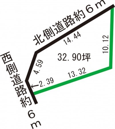坂井市春江町江留上中央、土地の間取り画像です
