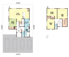 坂井市春江町中筋三ツ屋、中古一戸建ての間取り画像です