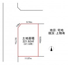 大野市陽明町、土地の間取り画像です