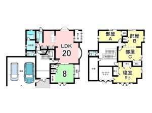 坂井市丸岡町猪爪、中古一戸建ての間取り画像です