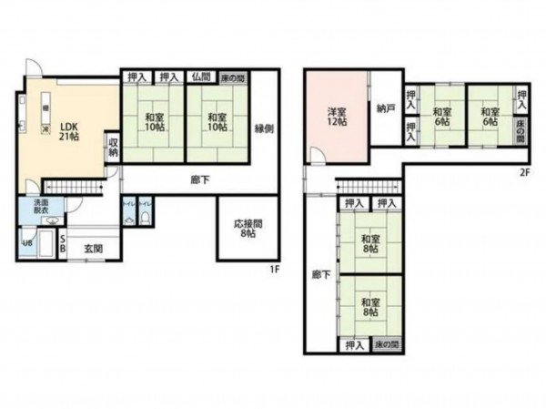 坂井市春江町針原、中古一戸建ての間取り画像です