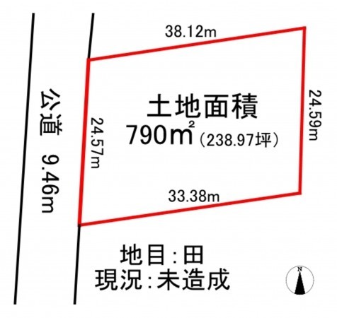 福井市八重巻町、土地の間取り画像です