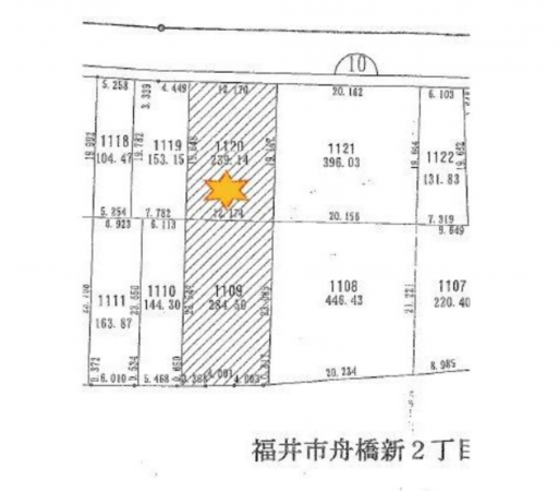 福井市舟橋新、土地の間取り画像です