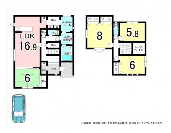 坂井市春江町江留上大和、新築一戸建ての間取り画像です