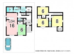 坂井市春江町江留上大和、新築一戸建ての間取り画像です