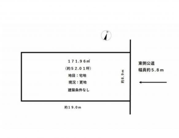 福井市大宮、土地の間取り画像です