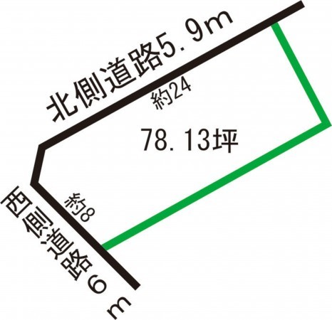 福井市三郎丸、土地の間取り画像です