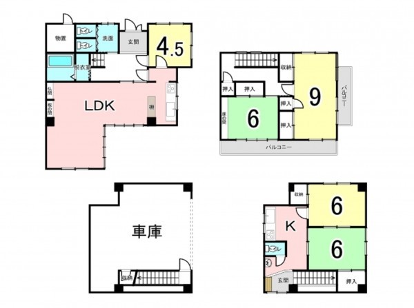 福井市八ツ島町、中古一戸建ての間取り画像です