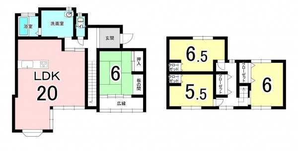 福井市高木町、中古一戸建ての間取り画像です