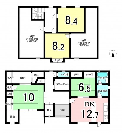 坂井市春江町境、中古一戸建ての間取り画像です