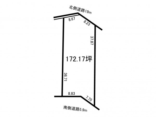 福井市灯明寺、土地の間取り画像です