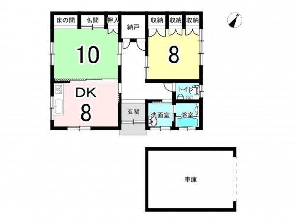 福井市白方町、中古一戸建ての間取り画像です
