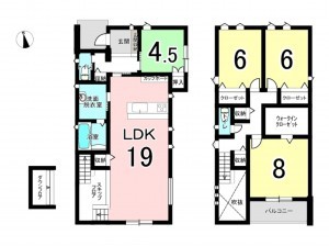 福井市東森田、新築一戸建ての間取り画像です