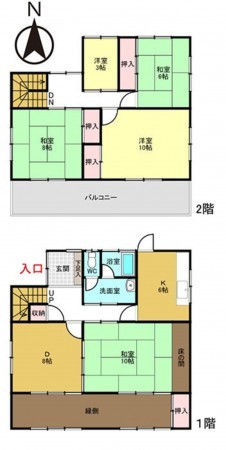 福井市寺前町、中古一戸建ての間取り画像です