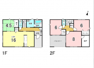 福井市月見、新築一戸建ての間取り画像です