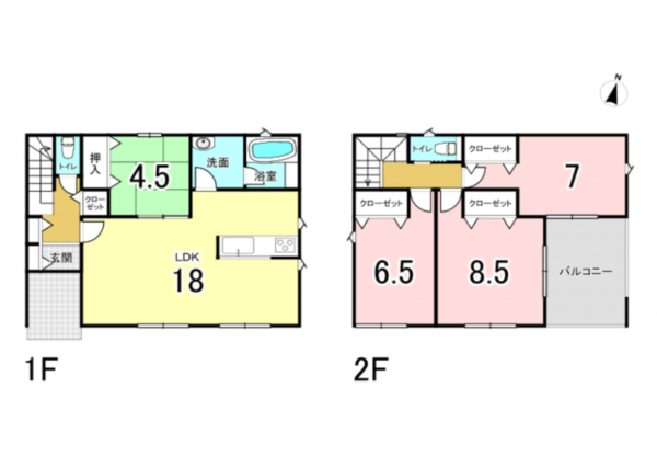 福井市月見、新築一戸建ての間取り画像です
