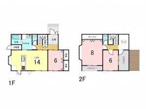 福井市渕、中古一戸建ての間取り画像です