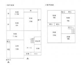 福井市河内町、中古一戸建ての間取り画像です