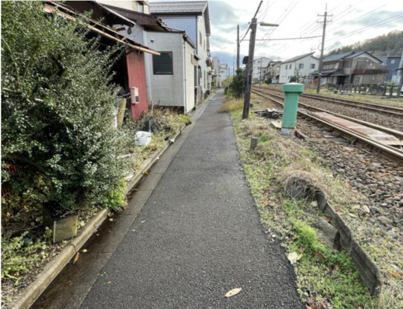 福井市月見、土地の前面道路を含む現地写真画像です
