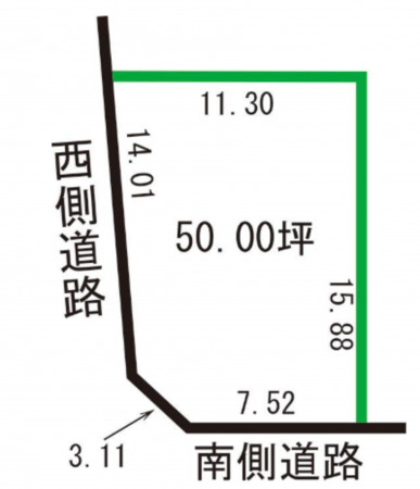 福井市福町、土地の間取り画像です
