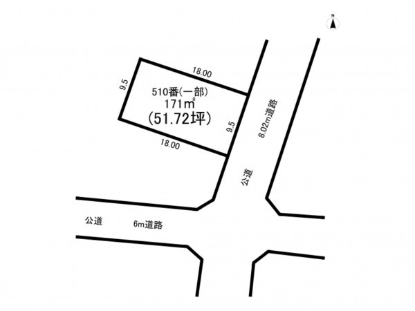 福井市狐橋、土地の間取り画像です