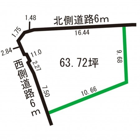 福井市高尾町、土地の間取り画像です