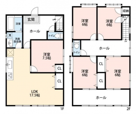 福井市文京、中古一戸建ての間取り画像です