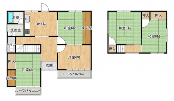 福井市江守の里、中古一戸建ての間取り画像です