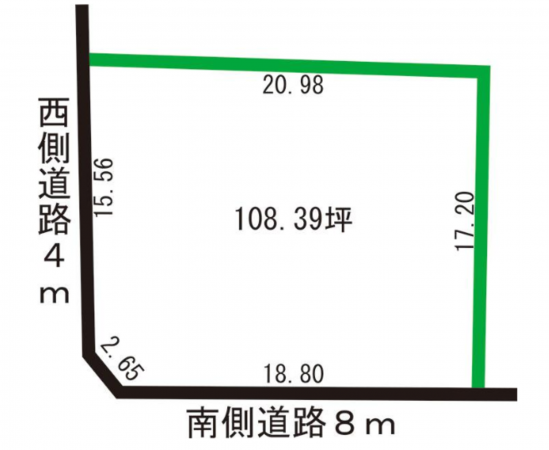 坂井市春江町中筋、土地の間取り画像です