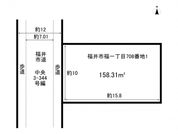 福井市福、土地の間取り画像です