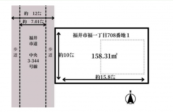 福井市福、土地の間取り画像です