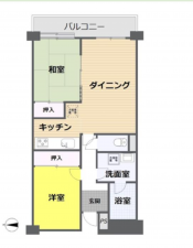福井市町屋、マンションの間取り画像です