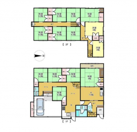 福井市光陽、中古一戸建ての間取り画像です