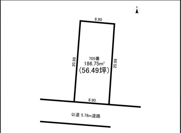 福井市大宮、土地の間取り画像です