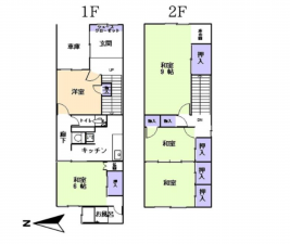 福井市宝永、中古一戸建ての間取り画像です