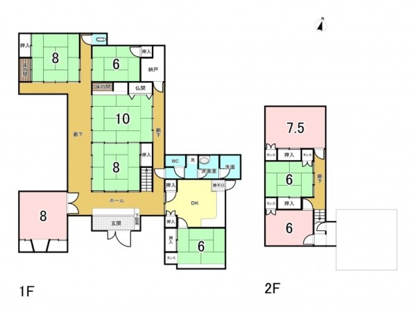 坂井市丸岡町舟寄、中古一戸建ての間取り画像です