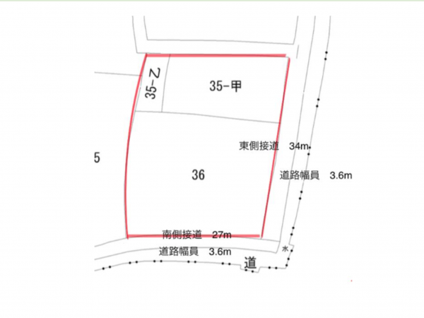 坂井市丸岡町八ツ口、土地の間取り画像です