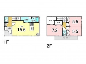 福井市松本、中古一戸建ての間取り画像です
